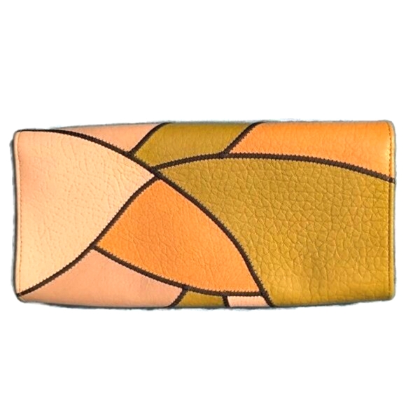 Carlos Falchi Fatto A Mano Multi Color Leather Patchwork Clutch - Picture 4 of 12
